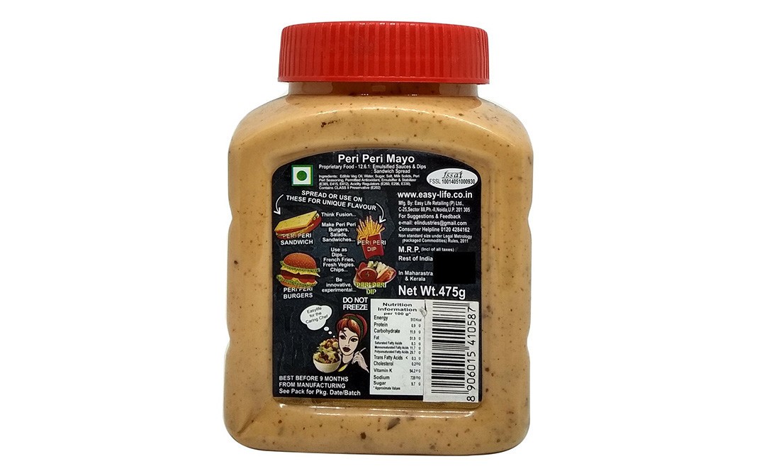 Easy Life Peri Peri Mayo    Plastic Jar  475 grams